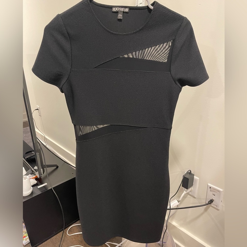 Size 2 Black Mesh Express Dress